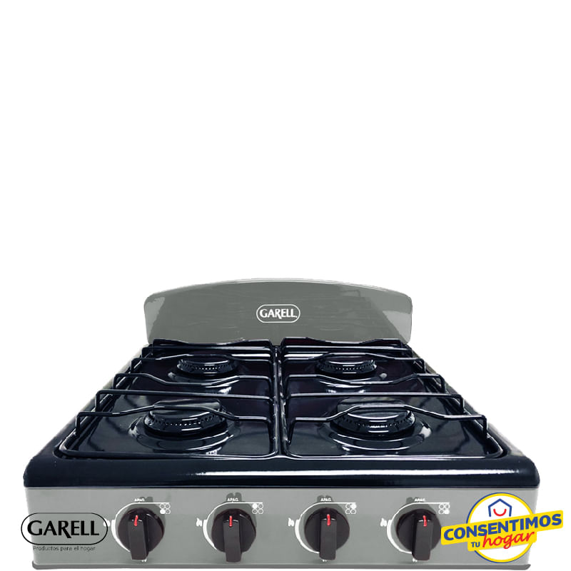 Estufa Parrilla de Gas de Mesa 4 quemadores Gris GARELL Garell PM4Q-G