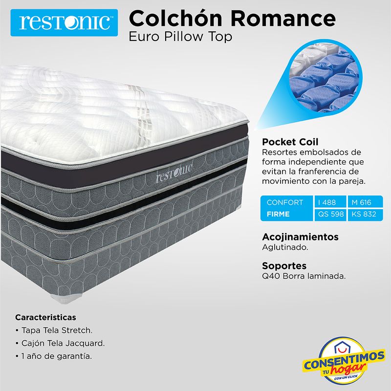 Colchón Restonic Romance Matrimonial