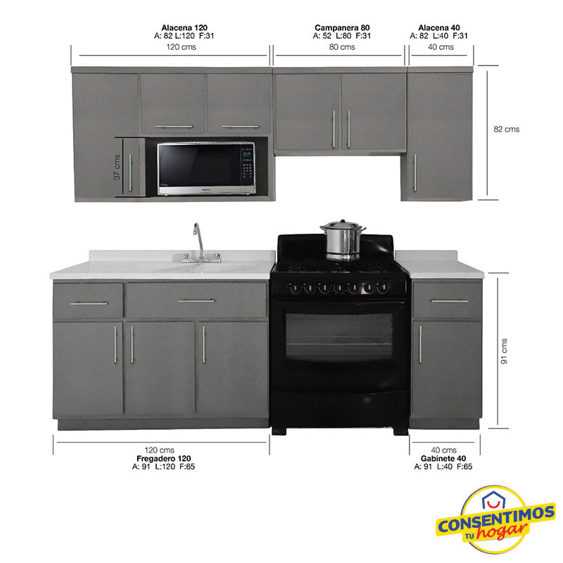 Cocina-Bela-gris-con-tarja-tipo-granito
