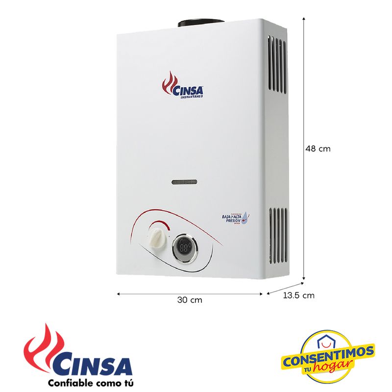 Boiler Cinsa Instantáneo CIN-06 6 Litros Butano