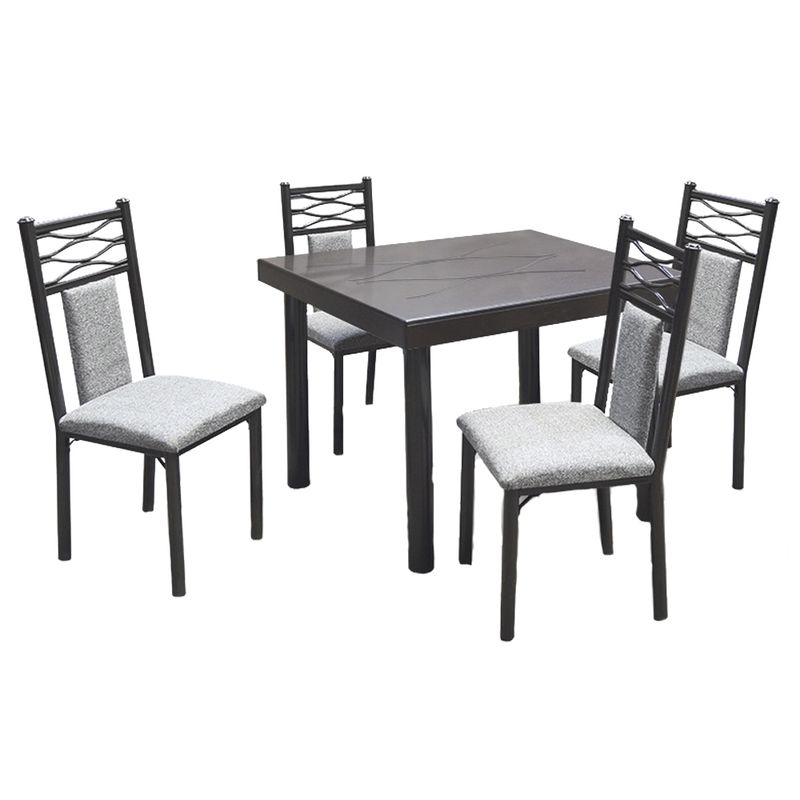 Antecomedor-Lombardia---Chocolate-4-sillas-Tubular